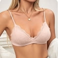 thumbnail image 5 of Jinhomg Women's Lace Bralettes Triangle Wireless Bras with Adjustable Straps V Neck Soft Unpadded Scalloped bras Beige 758085BC, 5 of 7