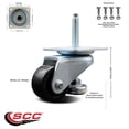 thumbnail image 2 of Nylon Swivel Top Plate Floor Leveling Caster w/2" Diameter Black Wheel, 2 of 2