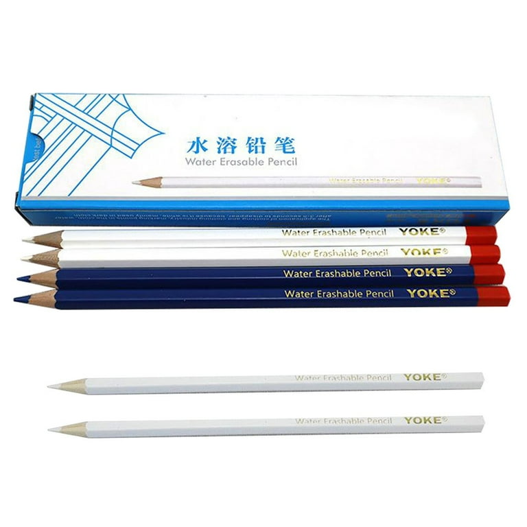 12pcs Tailor's Pencil, Water Soluble Pencil White Sewing Marking Pencil Dressmaker Practical Tool Wipe Off/Wash Out for Sewing Dressmakers DIY Craft