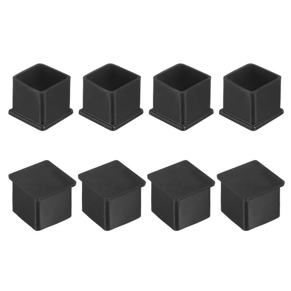 Uxcell 8-Pack Square Furniture Leg Caps, 1.25" (32mm) Leg Caps for Chairs/Table/Bed