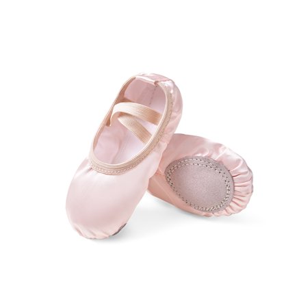 

Stelle Girls Satin Ballet Shoes Split Sole Dancing Flats with Adjustable Lace Gymnastics Ballet Slippers Dance Shoes for Toddler/Little Girls/Big Girls Pink
