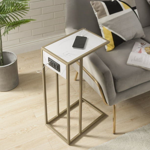 Marble c table clearance with charging station