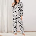 thumbnail image 2 of Honeii Cute Panda print Women's Pajama Sets Long Sleeve Button Down Sleepwear Nightwear Soft Pjs Lounge Sets-Medium, 2 of 7