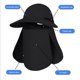 thumbnail image 4 of Sombrero Sol Desmontable Pesca Gorra de protección transpirable Ala ancha para viajes Negro, 4 of 5