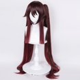thumbnail image 2 of Peluca para disfraz de cosplay, mitad Hu Tao, color marrón, 110 cm, para mujer, 2 of 7