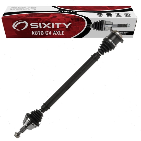 Sixity Front Right CV Axle compatible with Volkswagen Golf 1.8L 1.9L 2.0L 2.8L L4 V6 1999-2006 - Passenger Side Complete Axle Shaft Assembly