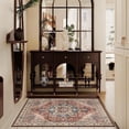 thumbnail image 1 of Area Rug 3x5 Rug Boho Tribal Thin Area Rugs for Living Room Deerly Non-Slip Lightweight Washable Rug for Kitchen Entryway Bedroom Dining Room Kichen Office, Brickred, 1 of 7