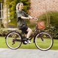ARTUDATECH 26 Inch Beach Cruiser Bike for Women, 7 Speed Commute Bike for Adults, Women Bicycle with Adjustable Seat and Basket