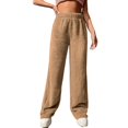 thumbnail image 1 of Gibobby leggings deportivos para mujer Otoño e Invierno nuevo Color sólido moda felpa suelta terciopelo calmante cálido Casual Pantalones rectos mujeres（Café， S), 1 of 4