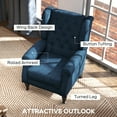 thumbnail image 4 of HOMCOM Button-Tufted Accent Chair with High Wingback, Rounded Cushioned Armrests and Thick Padded Seat, Blue, 4 of 10
