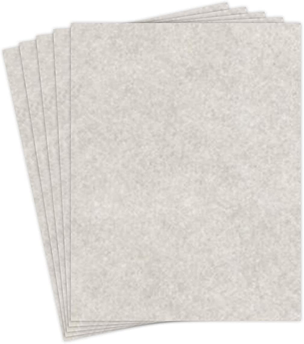 Gray Parchment Paper, 8.5 X 11 Inches, 24 Lb, 50 Sheets Per Pack