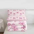 thumbnail image 2 of Erosebridal Cartoon Polka Dots Queen Comforter Set,Pink Coquette Bowknot Bedding Comforter Set For Kids,Pink Reversible,3 Pieces, 2 of 7