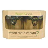 Bambeco Confetti Recycled Margarita Glass Case of 6 by Bambeco