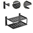 thumbnail image 6 of deevoka 2 Layers Shelf Wall Mount Aluminum for Office TV Boxes Living Room Black, 6 of 9