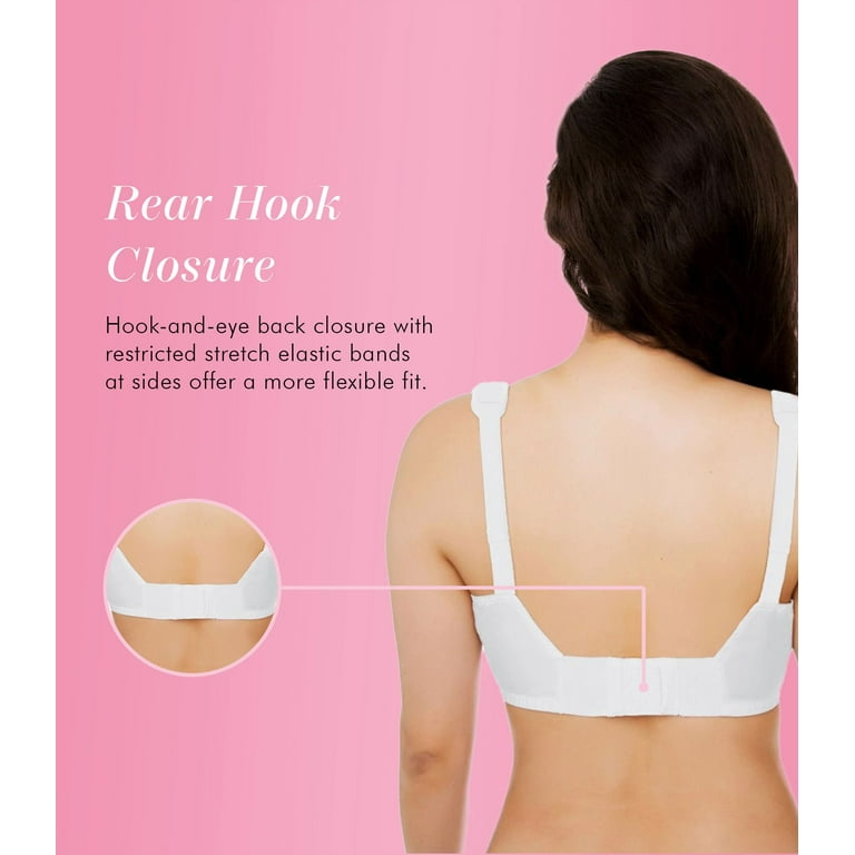 Exclare Front Closure Bra Back Support Full Coverage Non Padded  Wirefree(Beige,38B) 