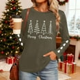 thumbnail image 5 of Christmas Shirts for Women Funny Merry Christmas Graphic T Shirts V Neck Long Sleeve Xmas Tops Blouse, 5 of 7