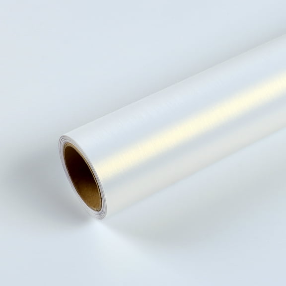 VEELIKE Peel and Stick White Stainless Steel Contact Paper for Countertops Waterproof Brushed Lustre White Wallpaper for Walls Self Adhesive Wall Paper Vinyl Roll for Kitchen Backsplash 15.7''x118''