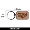 thumbnail image 2 of USA Road Trip Across America Traveling Rectangle Keychain Charm Tag - Engraved Wood, 2 of 6