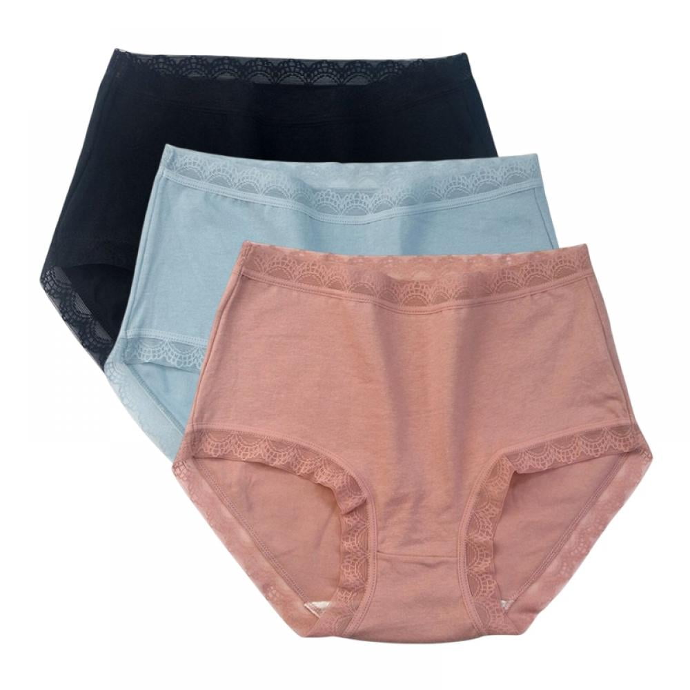 DONSON High Waist Briefs Underwear for Women Seamless Panties Pack of 3(30  Till 34) Assorted