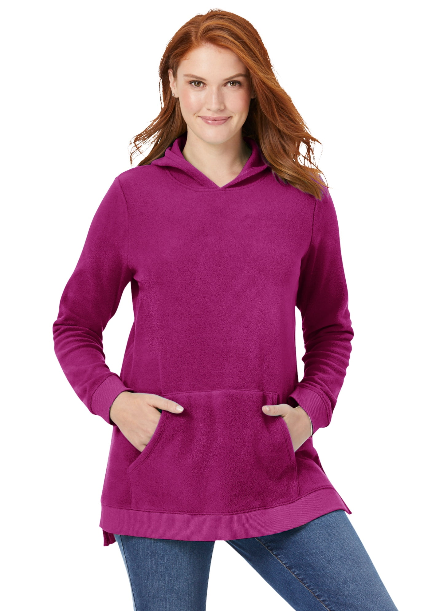Woman Within - Woman Within Women's Plus Size Microfleece Hoodie Hoodie ...