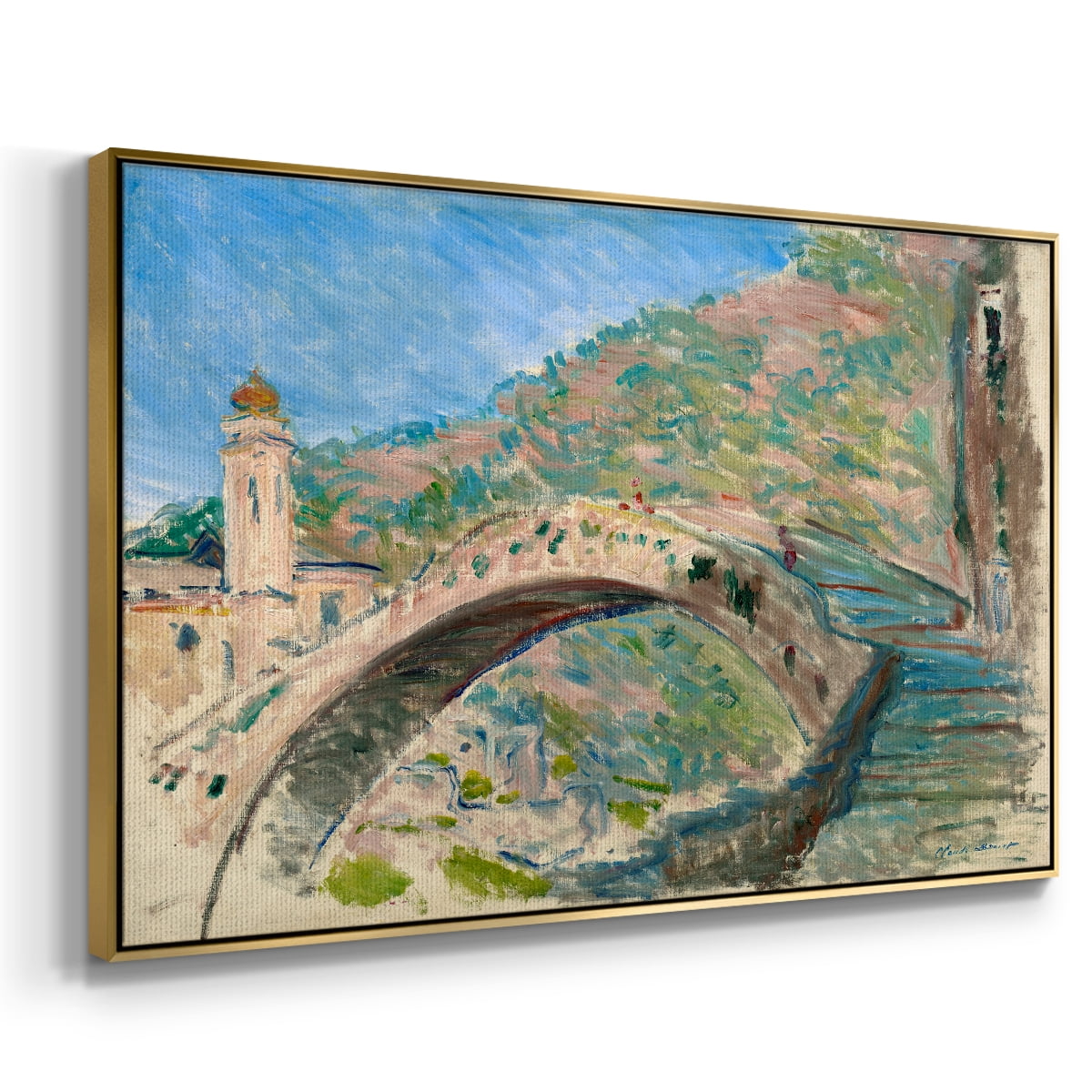 Vintage Landscape-CLIV By Wexford Home Framed in Gold Wood Gallery Wrapped Canvas 17 in. x 25 in.