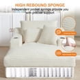 thumbnail image 4 of Aukfa 68" Oversized Chaise Lounge Boneless Couch with 2 Cup Holder&Side Pocket, 3Pillows, Corduroy, White, 4 of 9