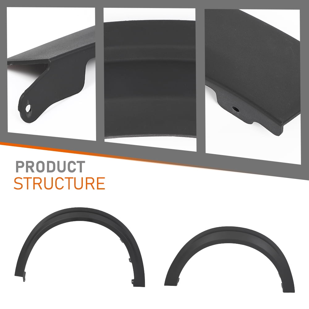 CROSSDESIGN Fender Flares Fit for Ford Maverick 2022-2025 Front and Rear Wheel Eyebrow Accessories Fender Trim 4PCS Black