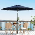 thumbnail image 3 of Parasol de Patio Extérieur 10 Pi – 8 Nervures Robustes, Inclinaison et Manivelle Réglables à 360°, Indice de protection Solaire 50+ protection UV, Imperméable, Pare-Soleil pour Jardin, Terrasse, Piscine, Cour Arrière, Plage – Bleu Marine, 3 of 9