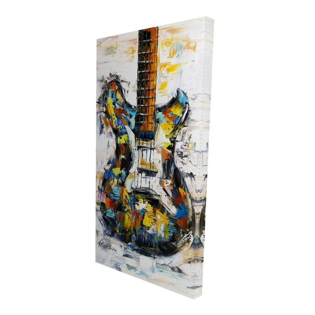 Guitare Colorée Abstraite - Toile 24"x48 Pouces - Impression sur Demande