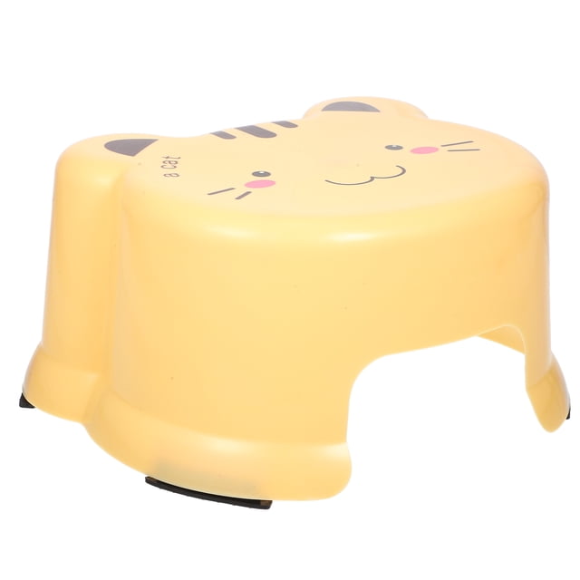 OUNONA Cartoon Cat Design Mini Step Stool for Potty Training Lightweight Anti Skid Kitchen Stool for Toddlers Easy to Clean 8.8 X 7.5 X 4.5 Inch