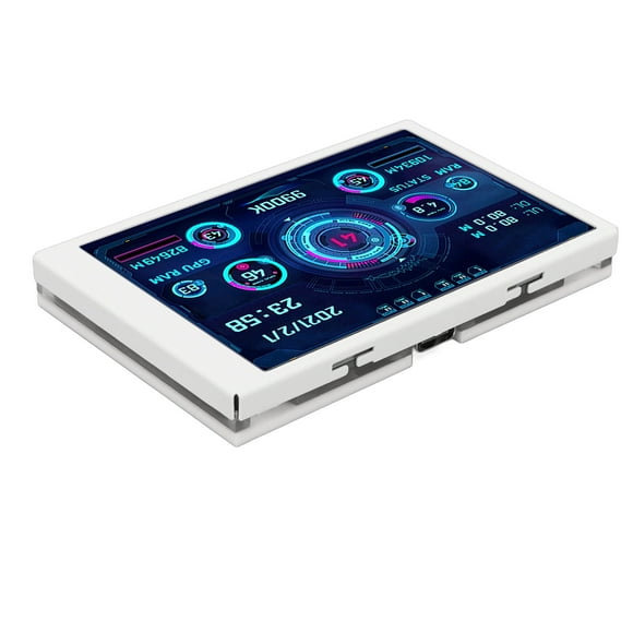 Computer Temp Monitor, USB Type C Interface PC Sensor Panel Display Mini Screen Plug And Play For Office White