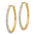 thumbnail image 2 of 14K Yellow Gold Earring Hoop Women'S Diamond 26 mm 2, 2 of 3