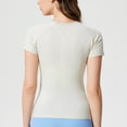 thumbnail image 4 of Uootdi Womens Tops Short Sleeve Crewneck Seamless Knit Slim Fit Stretchy Athletic Workout Gym Activewear Tees Gift, 4 of 9