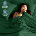 thumbnail image 3 of Bare Home Luxury Bed Sheet Set - Premium 1800 Collection - 6 Piece - Queen, Forest Green, 3 of 9