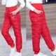 thumbnail image 2 of Pantalones Para Niños, Otoño Invierno, Bebés, Niñas, Niños, Color Sólido, Cintura Alta, Felpa, Pantalones De Algodón, Pantalones De Algodón Térmico Grueso, Forro Rojo Odeerbi LM103-10674, 2 of 5