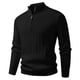 thumbnail image 2 of Ceisia Men's Slim Ribbed Semi-High Neck Half-Zip Knit Sweater Multi-Solid for Winter Gift, 2 of 3