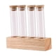 thumbnail image 4 of Bodega de café, dispensador de café con soporte de madera, almacenamiento de café 4 hoyos, 4 of 9