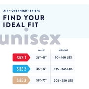Prevail AIR Overnight Incontinence Briefs - Unisex Adult Incontinence Briefs with Tabs - Disposable Adult Diaper for Men & Women - Overnight Absorbency - Size 2, 72 Count (4 Packs of 18)