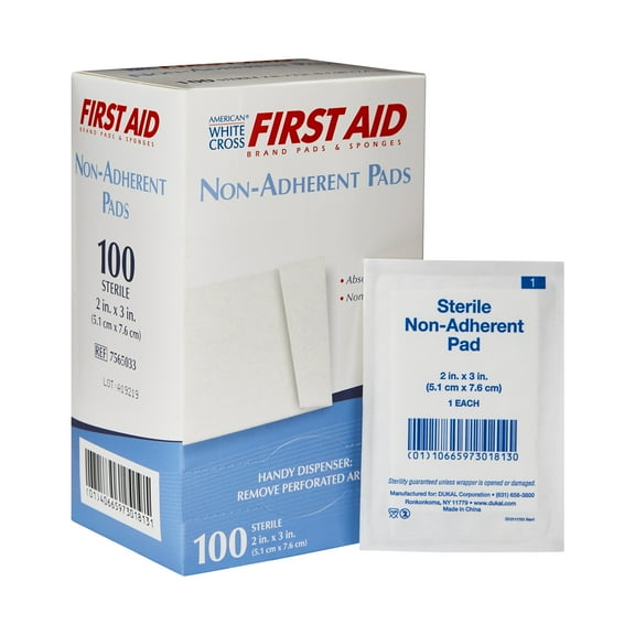 American White Cross Sterile Non-Adherent Dressing Rectangle 2 x 3" 7565033 100 per Box
