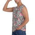 thumbnail image 3 of Pofeuu Rose Mix Leopard 3 Print Men's Muscle T-Shirt, Sleeveless, Muscle Tank, Classic Muscle Tee Top For Men Casual Sleeveless Muscle T-Shirt Trendy Clothes-Medium, 3 of 7