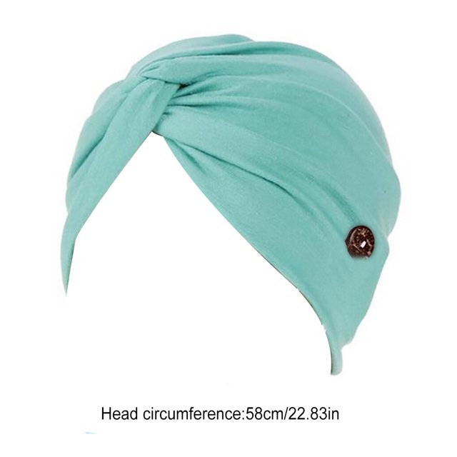 Headwraps Simple Style Comfortable Premium Material Assorted Colors with Buttons Muslim Style Elasticity Women's Headbands Women Mint Green