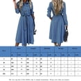 thumbnail image 2 of Vestido Vestido largo casual con cuello de solapa Vestido de mujer de manga larga con bolsillos Traje diario Ygjytge Azul T XXL para Mujer, 2 of 6