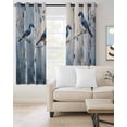 thumbnail image 2 of Teal Forest Birds Blackout Curtains for Bedroom Living Room Darkening Curtains 84 Inch Length 2 Panels Set Modern Oil Painting Farmhouse Window Curtain Window Treatment Grommet Drapes 52"x84", 2 of 9