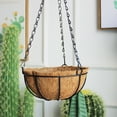thumbnail image 4 of Cesta Colgante De Metal, Maceta Con Revestimiento De Fibra De Coco Para Balcón Interior, Jardín Kearding HA025959-03, 4 of 6