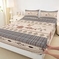 thumbnail image 4 of Erosebridal Hunting and Fishing Full Size Sheets, Pike Fish Mallard Duck Bed Sheets, Blue Brown Lodge Cabin Decor, 4pcs 1 Flat Sheet, 1 Fitted Sheet and 2 Pillowcases, 4 of 5