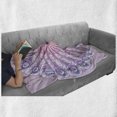 thumbnail image 6 of Peacock Mandala Soft Flannel Fleece Blanket, Negative Effect Tail Feathers Round Pinkish Romantic Pattern Bohemian Art, Cozy Plush for Indoor and Outdoor Use, 70" x 90", Multicolor, by Ambesonne, 6 of 6