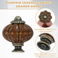 thumbnail image 3 of 6 Paquetes de Perillas de Cerámica, Perillas de Cajón de Cerámica en Forma de Calabaza con Tornillo de Montaje M4 x 25mm para Cajón de Armario, Café, 3 of 6