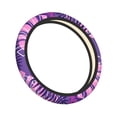 thumbnail image 3 of YFYANG Universal Elastic Purple Watercolor Floral Doodle Car Steering Wheel Cover, Non-Slip Sweat Absorbent, 3 of 8