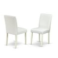 thumbnail image 4 of East West Furniture Avon 5-piece Wood Dining Set with Leather Seat in White, 4 of 5