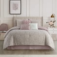 thumbnail image 2 of Lanco 100% Cotton Queen Size Comforter Set , 7 Piece , Blush Flower Jacquard Bedding Set, 2 of 5